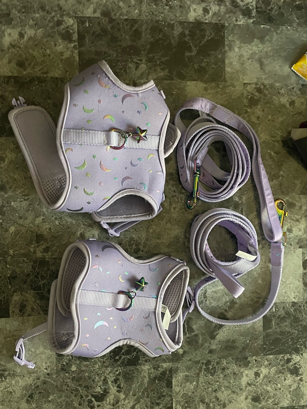 Source Unknown Lavender Unicorn & Moon Cat Harness and Leash Set